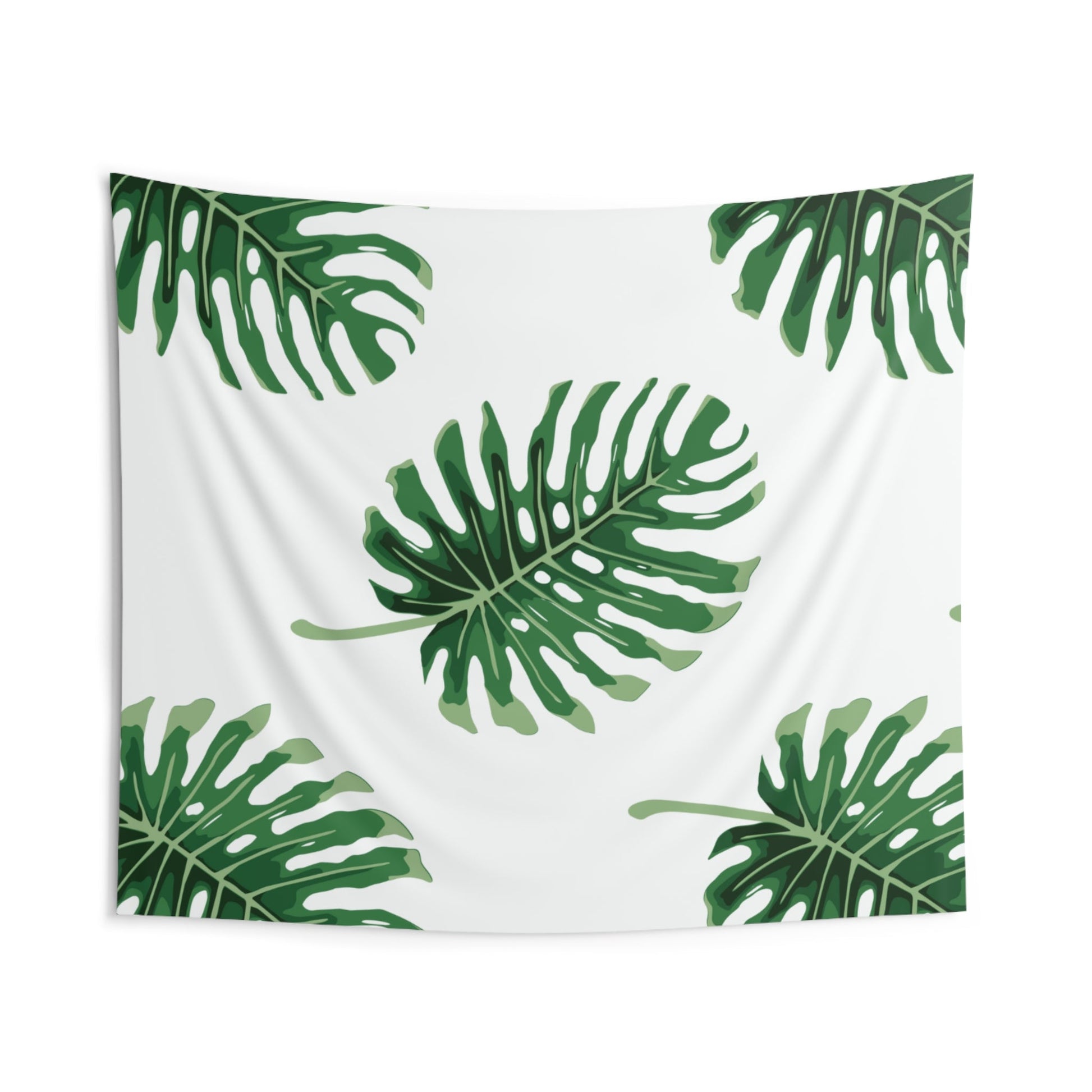 Abstract Green Monstera Design - Indoor Wall Tapestry,Sush Dopamine Decor