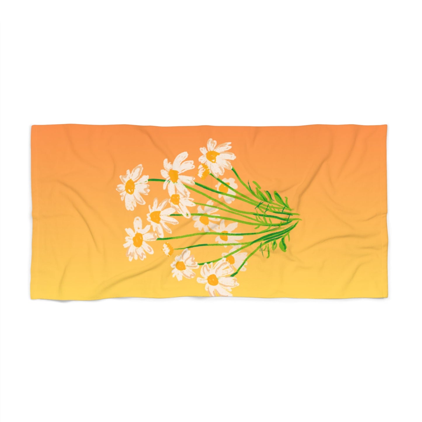 Amazing Yellow Floral Beach Towel, Extra Lush, Heavy WeightSush Dopamine Decor