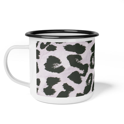 Black and White Cheetah print Enamel Camp Cup | MugSush Dopamine Decor