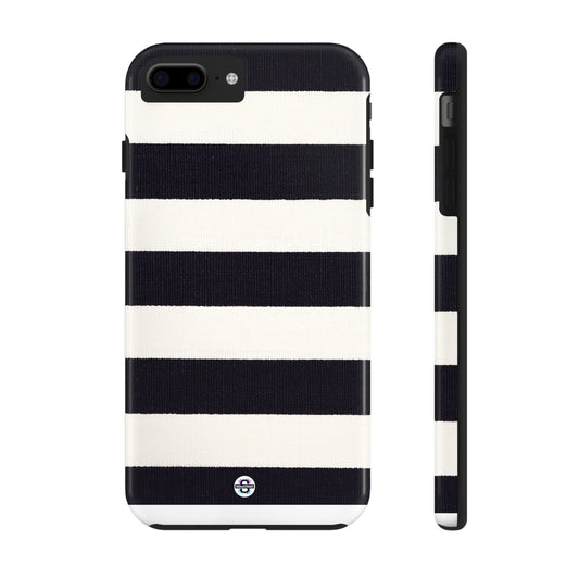 Black and white striped Tough Phone Case | Mobile coverSush Dopamine Decor