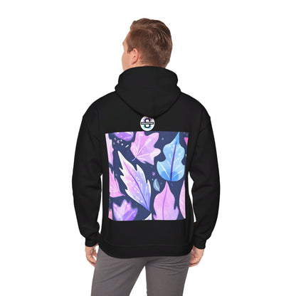 black colour leaf printed hoodie