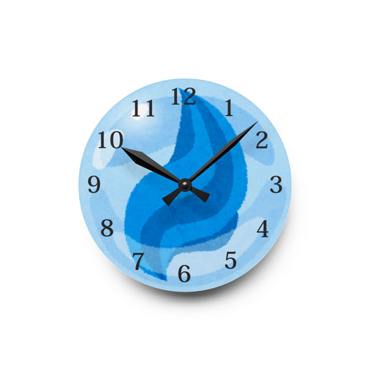 Blue Abstract Wall Clock Sush Dopamine Decor