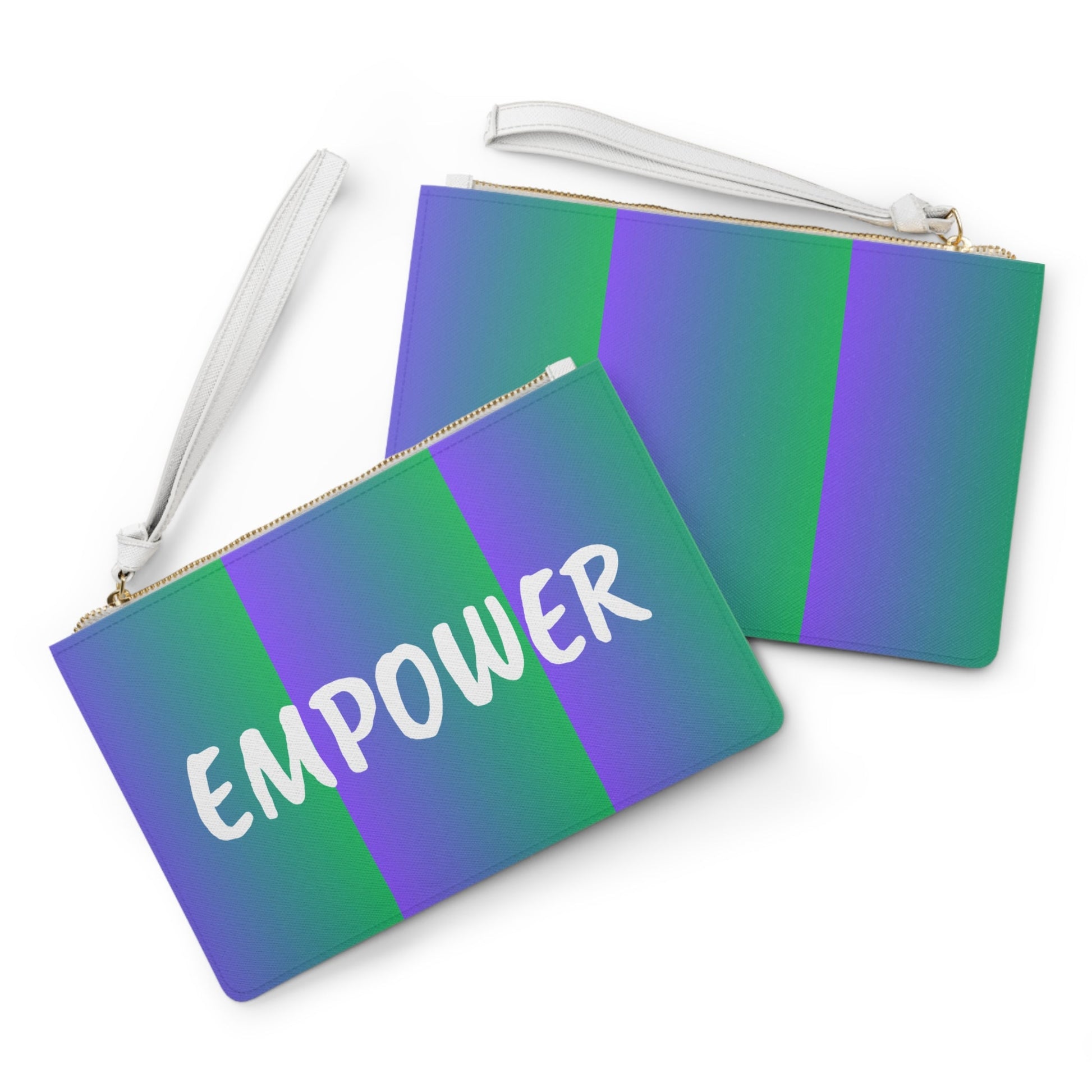 Blue Green Clutch Bag, Empower, Motivational BagSush Dopamine Decor