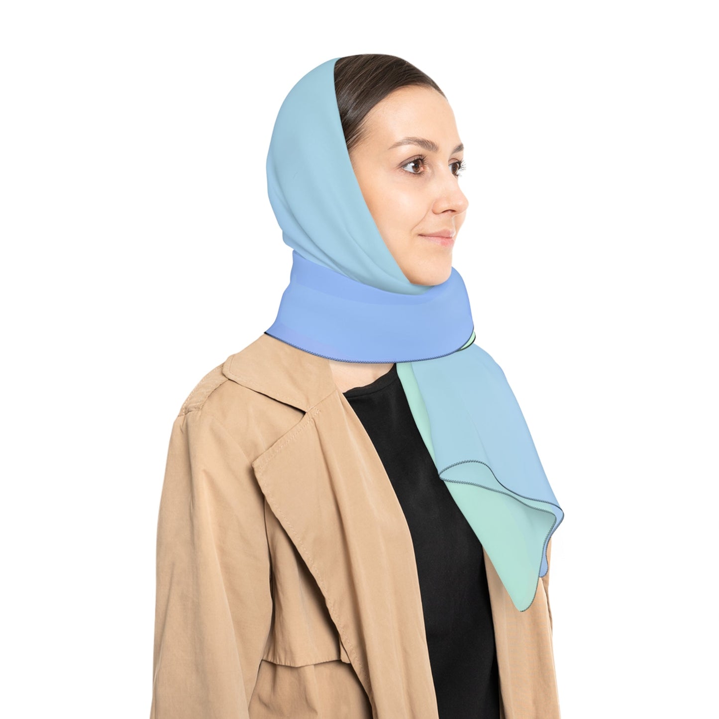 Blue Green Gradient Poly Scarf | ApparelsSush Dopamine Decor