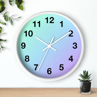 Blue Green Gradient Wall Clock, Analog for Home DecorSush Dopamine Decor