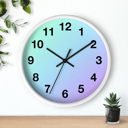 Blue Green Gradient Wall Clock, Analog for Home DecorSush Dopamine Decor