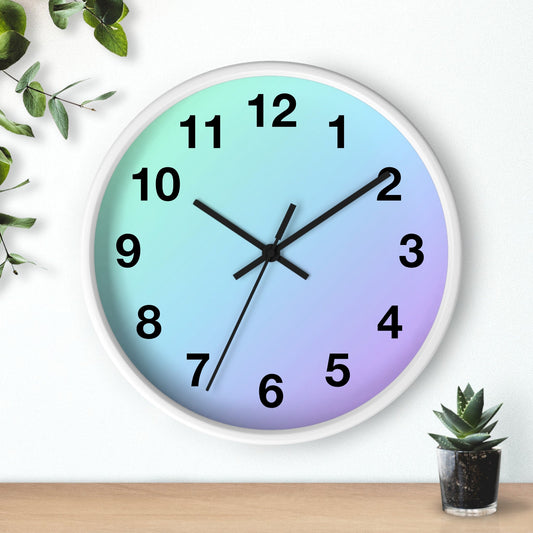 Blue Green Gradient Wall Clock, Analog for Home DecorSush Dopamine Decor