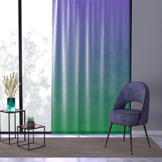 Blue Green Gradient Window CurtainSush Dopamine Decor