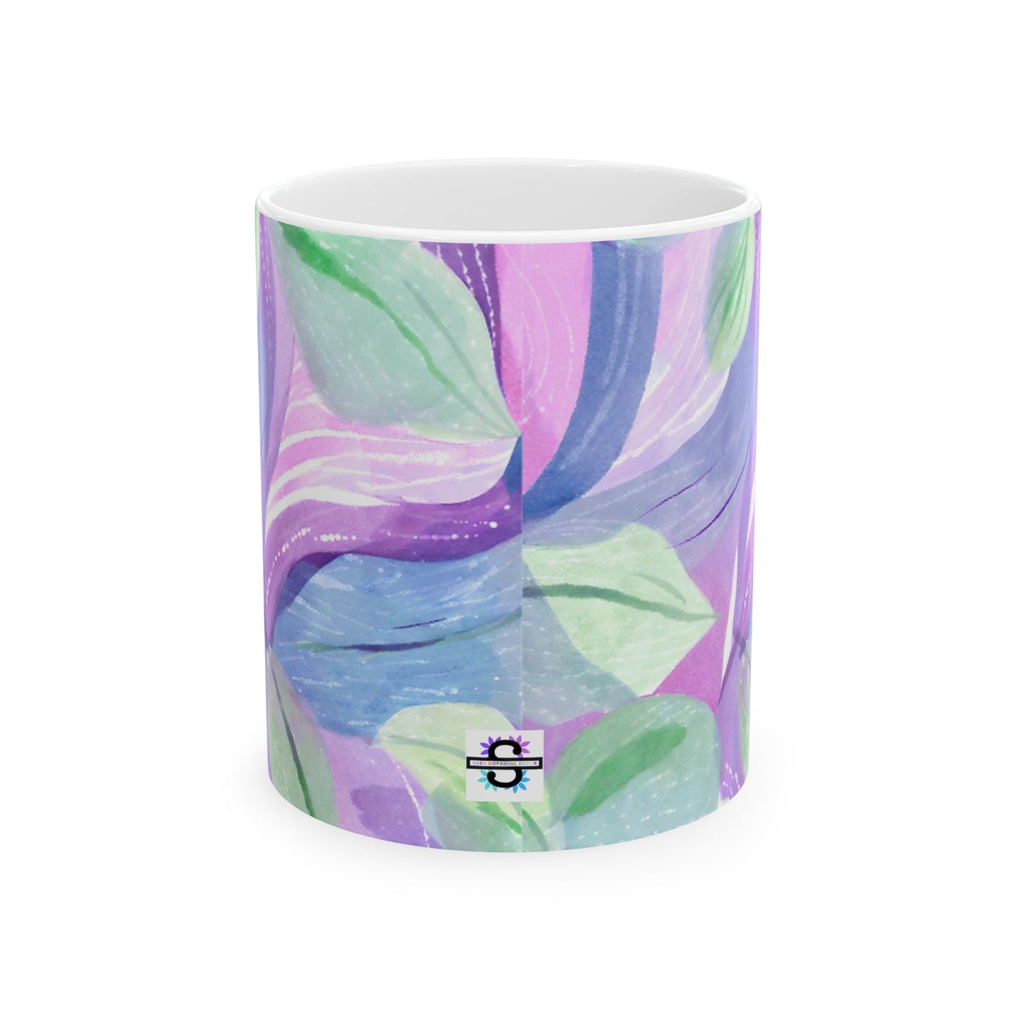 Ceramic Mug 11oz beautiful purple green designSush Dopamine Decor