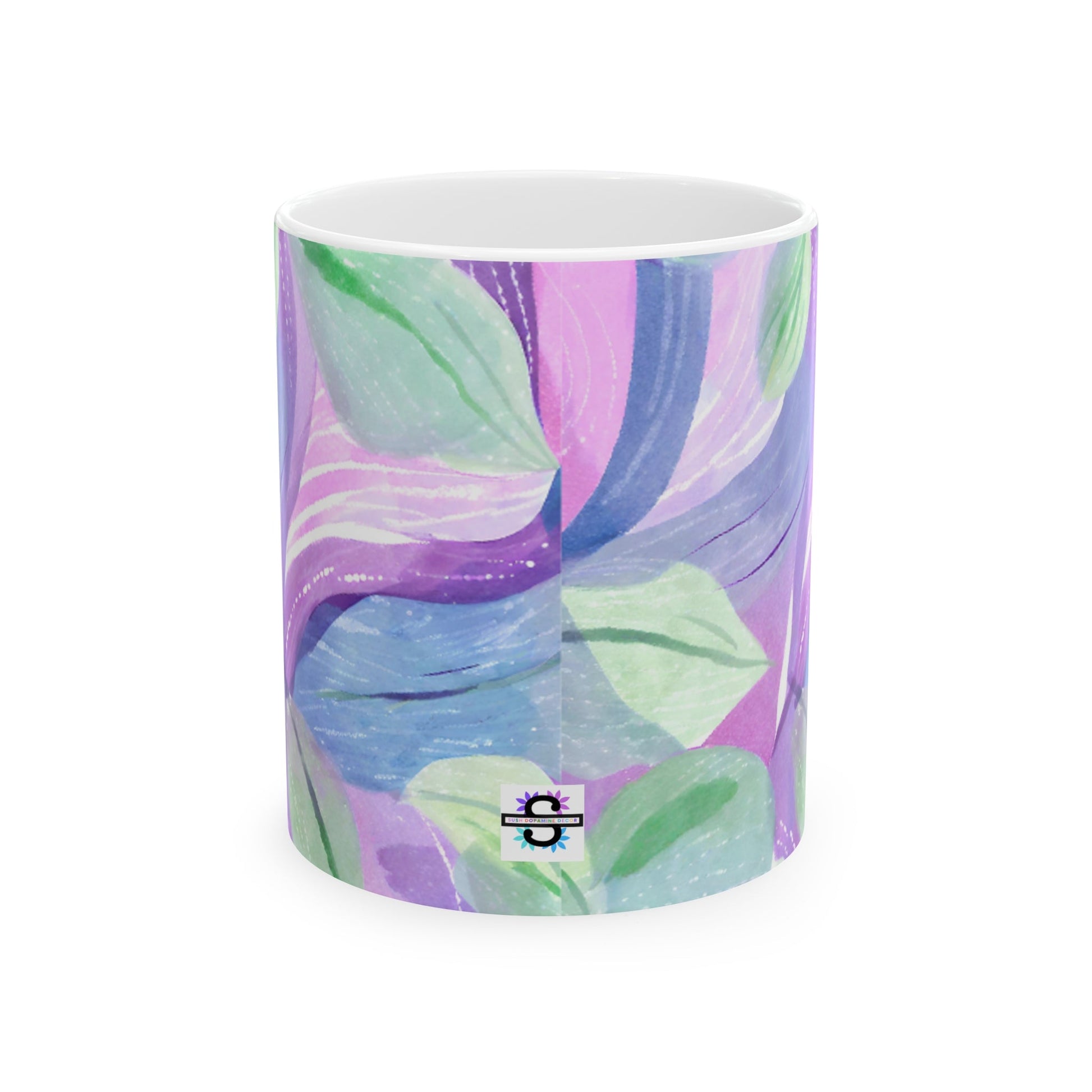 Ceramic Mug 11oz beautiful purple green designSush Dopamine Decor