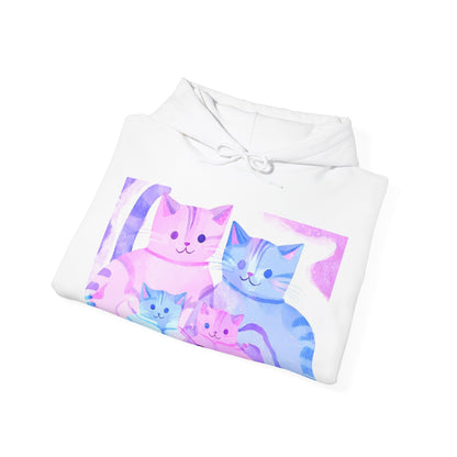 Cozy Cat Family Unisex Heavy Blend™ Hoodie ApparelSush Dopamine Decor