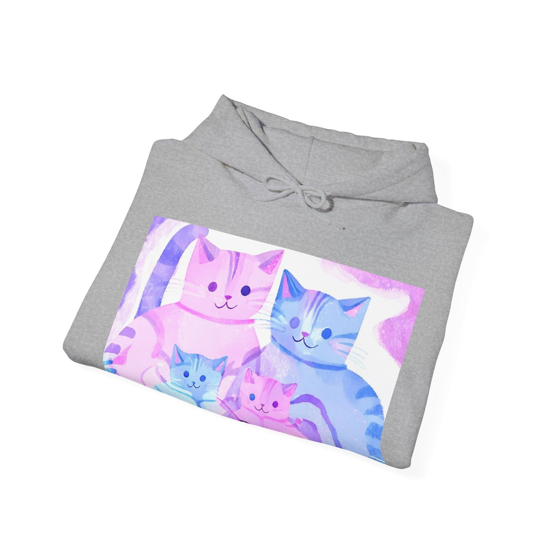 Cozy Cat Family Unisex Heavy Blend™ Hoodie ApparelSush Dopamine Decor