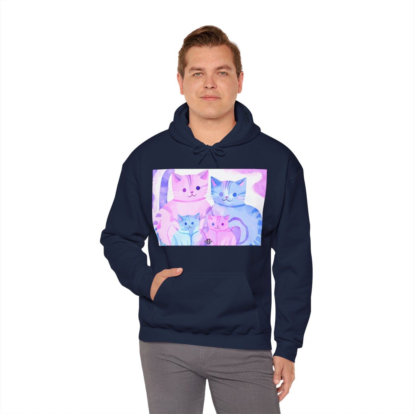 Cozy Cat Family Unisex Heavy Blend™ Hoodie ApparelSush Dopamine Decor