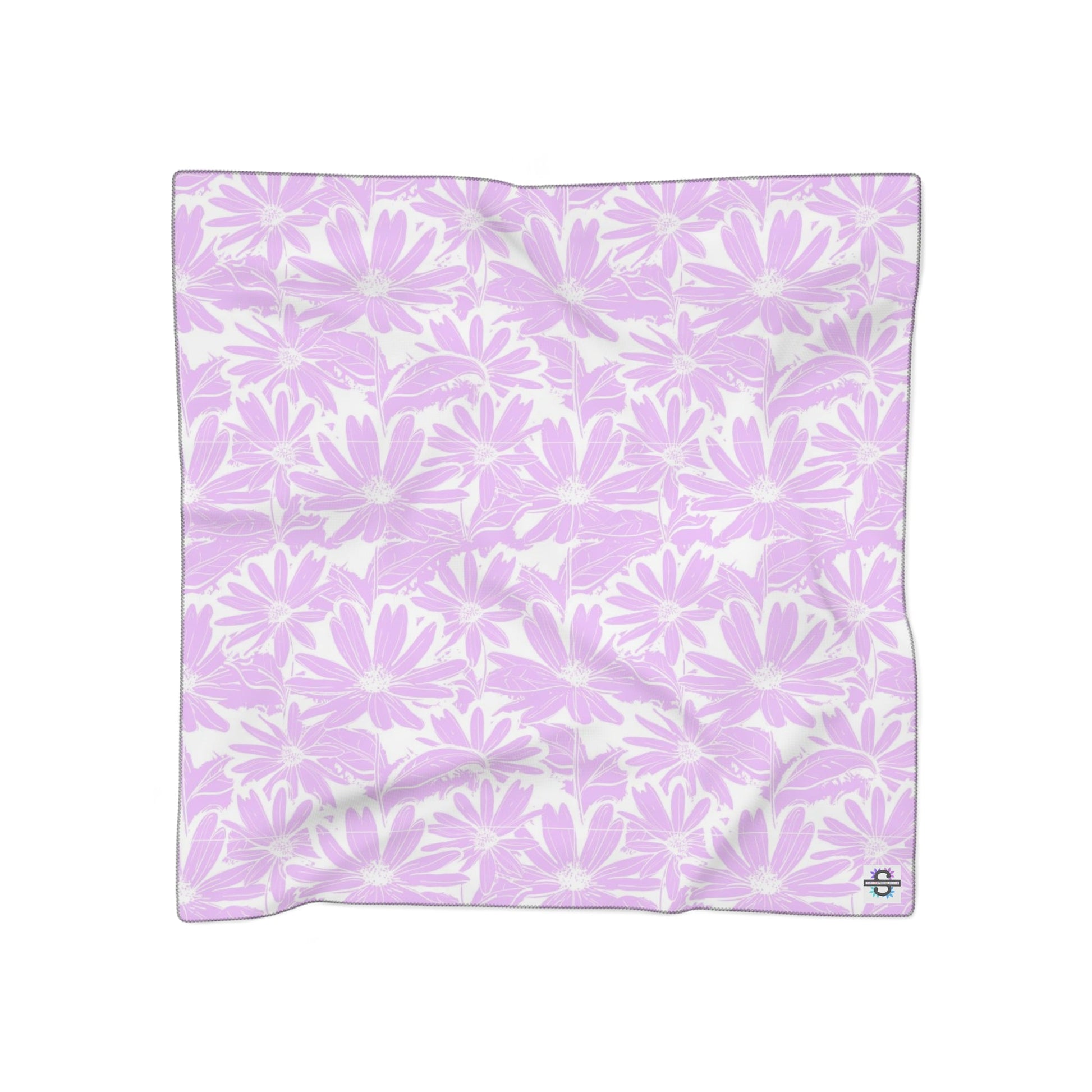 Cute purple floral Poly ScarfSush Dopamine Decor