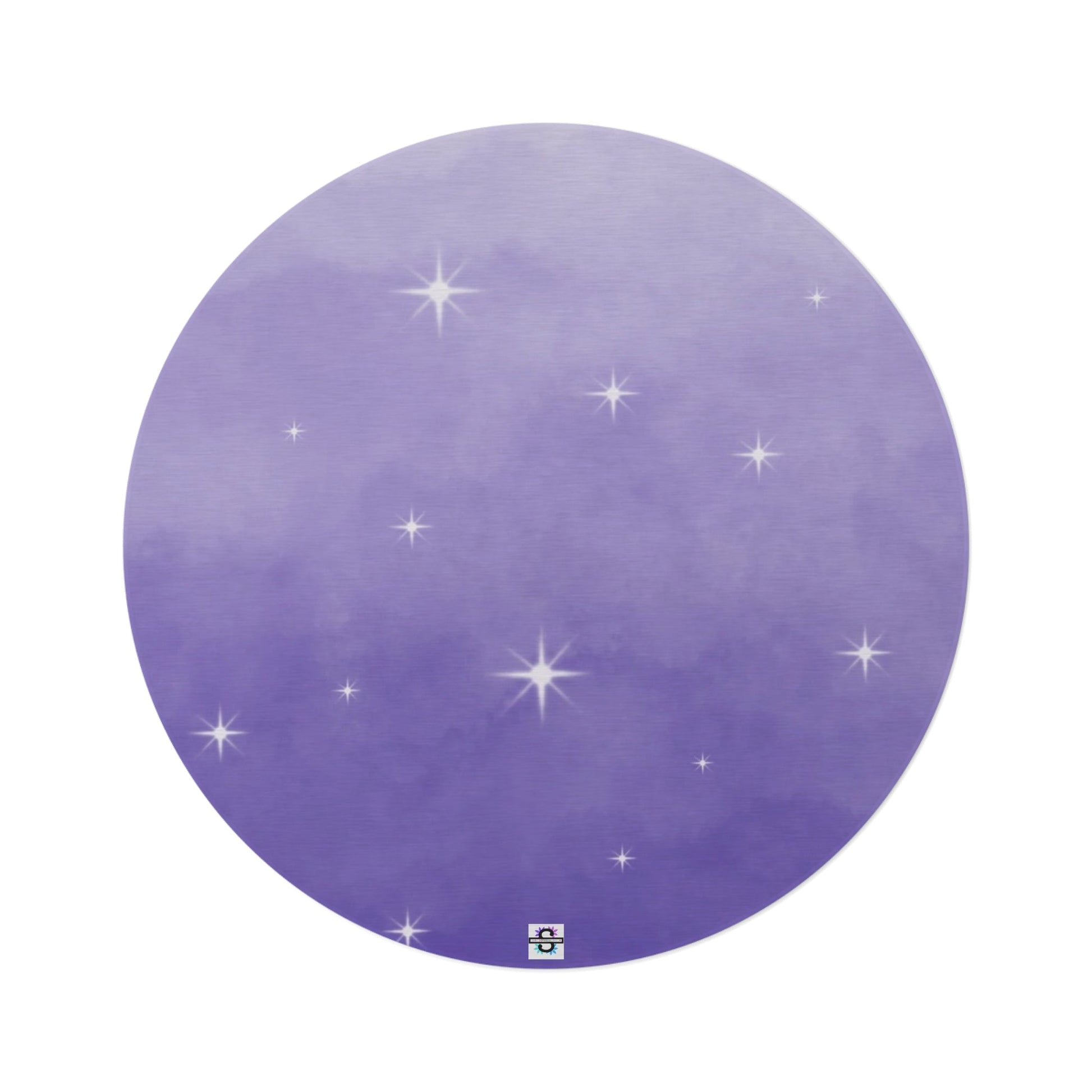 Cute Purple Star Blingy Round RugSush Dopamine Decor