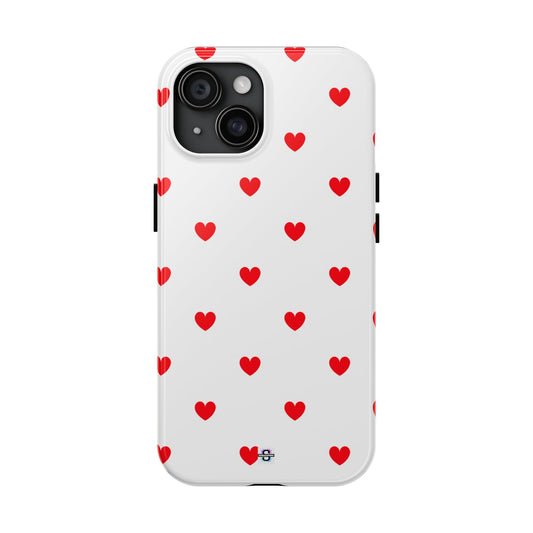 Cute red heart print Tough Phone Case | Mobile coverSush Dopamine Decor