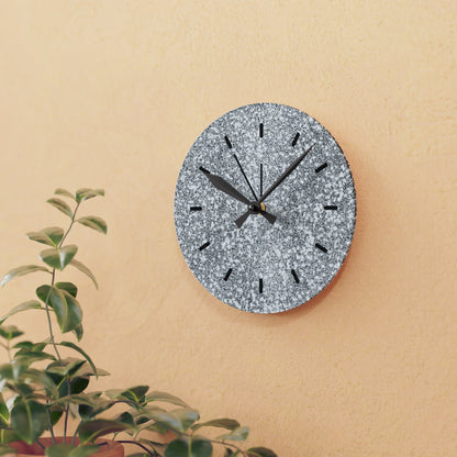 Faux Silver glitter Wall Clock, Modern Dopamine DecorSush Dopamine Decor