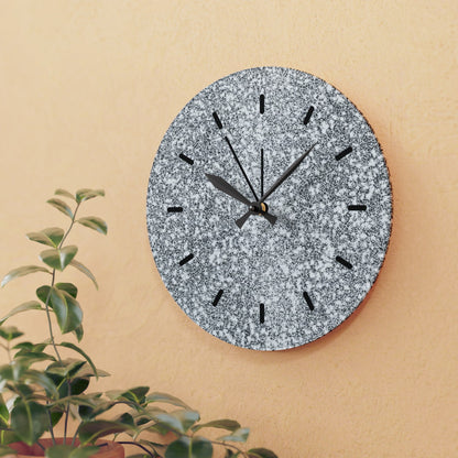 Faux Silver glitter Wall Clock, Modern Dopamine DecorSush Dopamine Decor