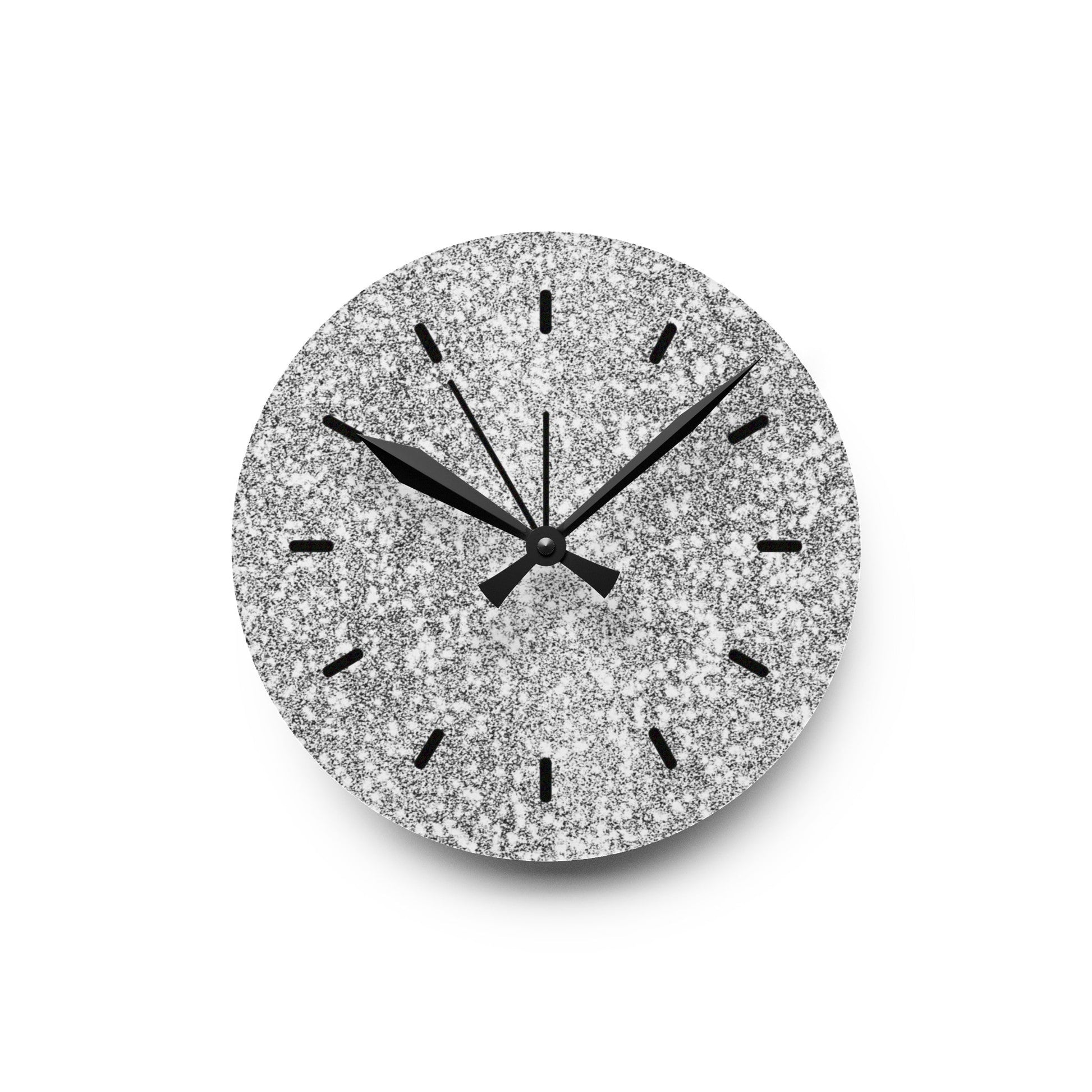 Faux Silver glitter Wall Clock, Modern Dopamine DecorSush Dopamine Decor