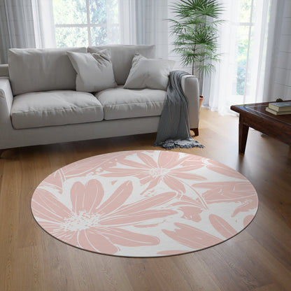 Floral Peach Round RugSush Dopamine Decor