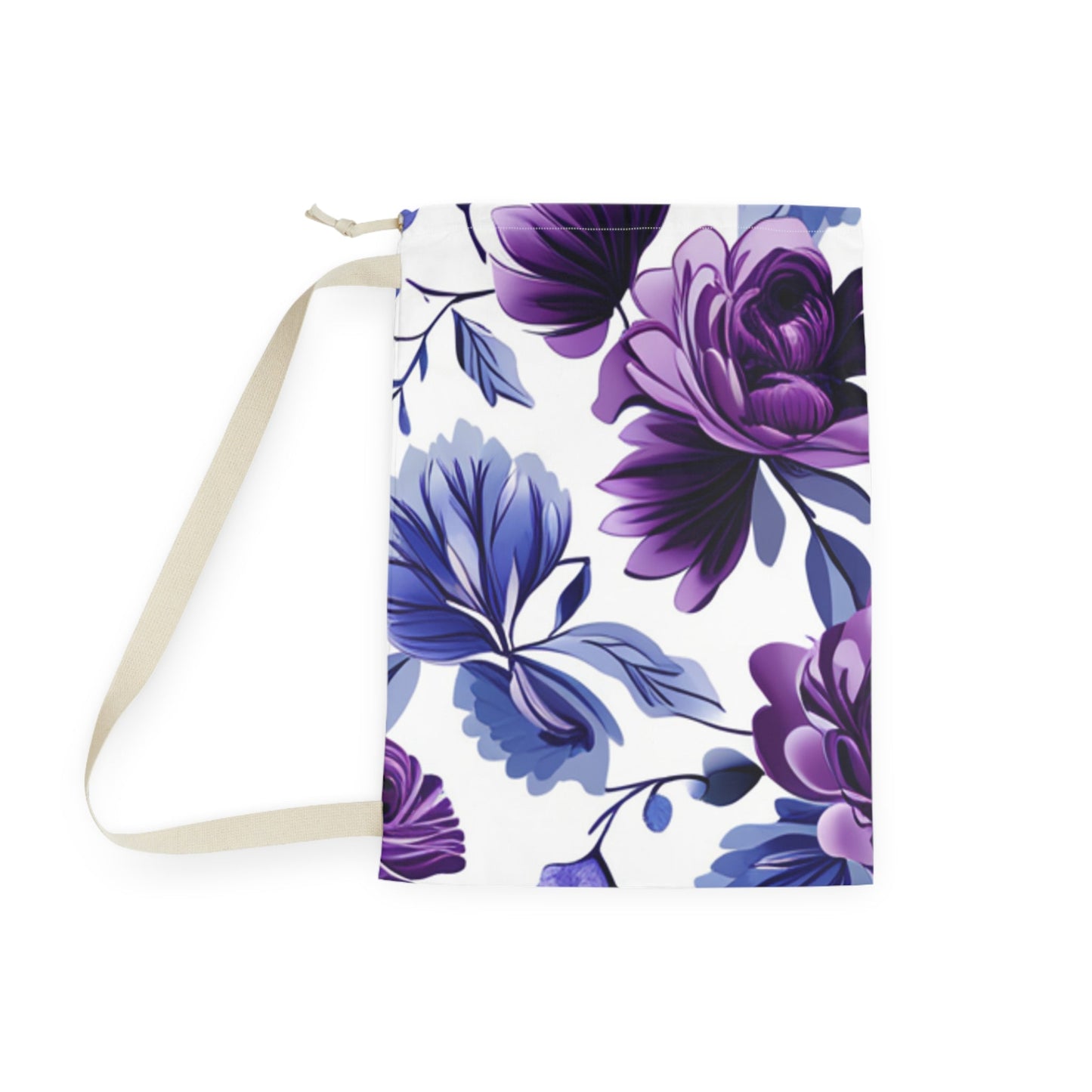 Floral Purple Blue Laundry BagSush Dopamine Decor