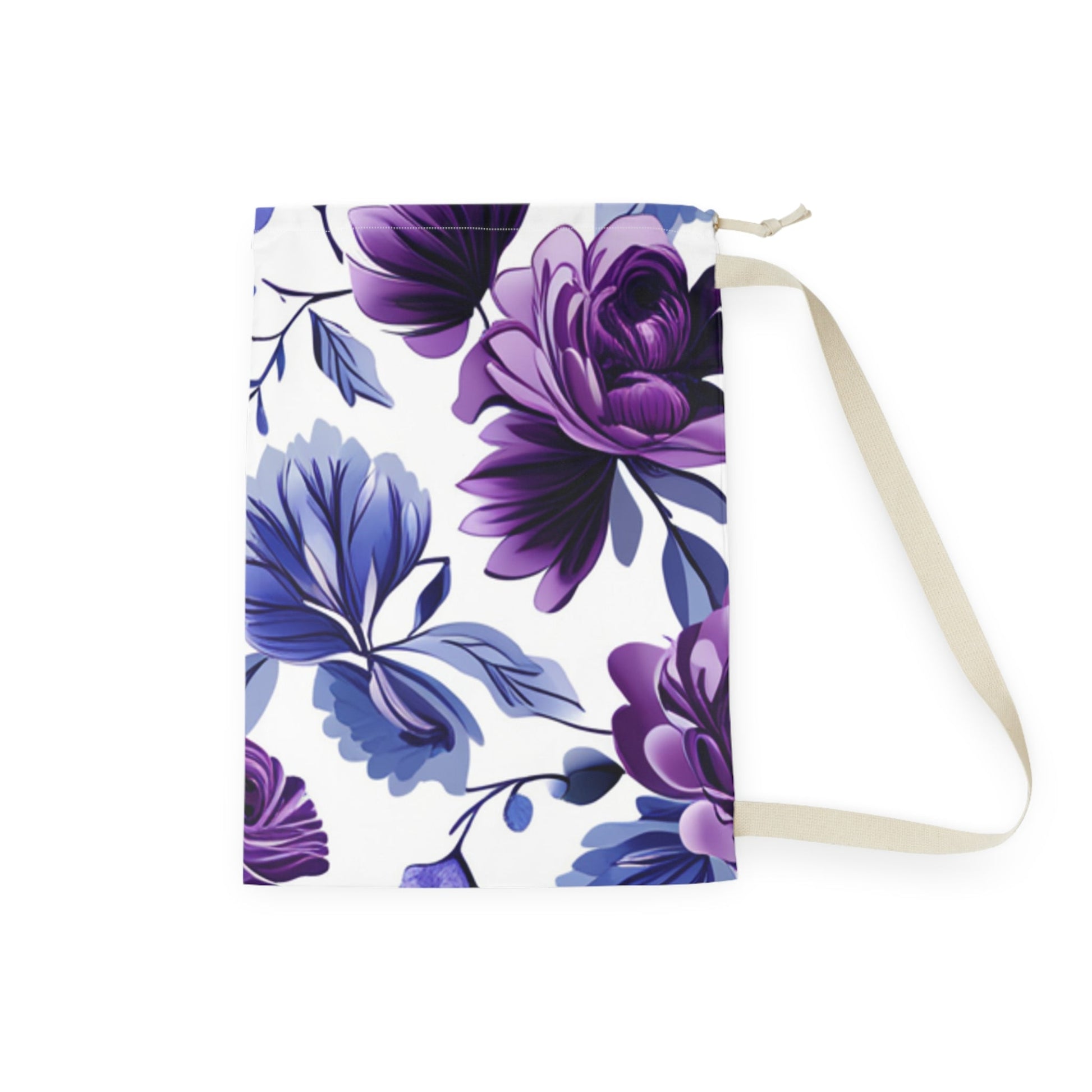 Floral Purple Blue Laundry BagSush Dopamine Decor