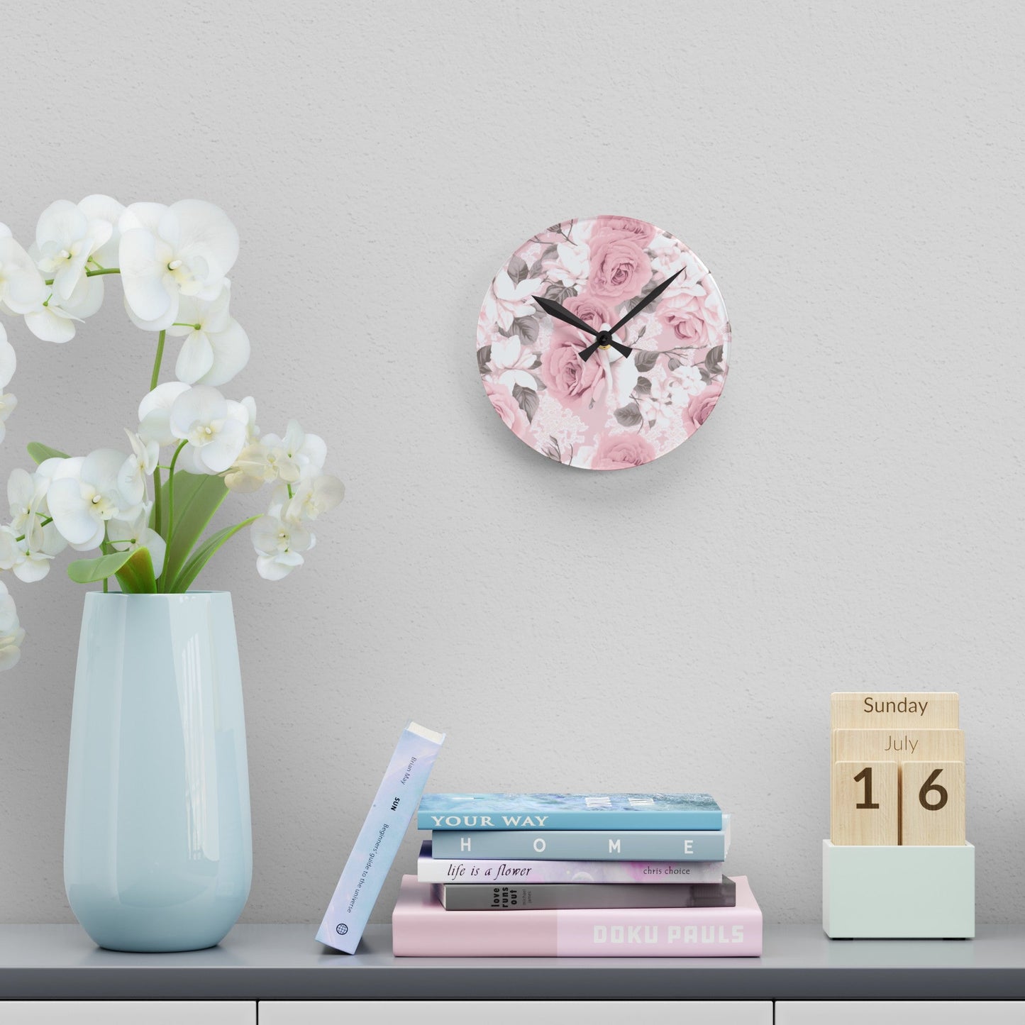 Floral Wall ClockSush Dopamine Decor