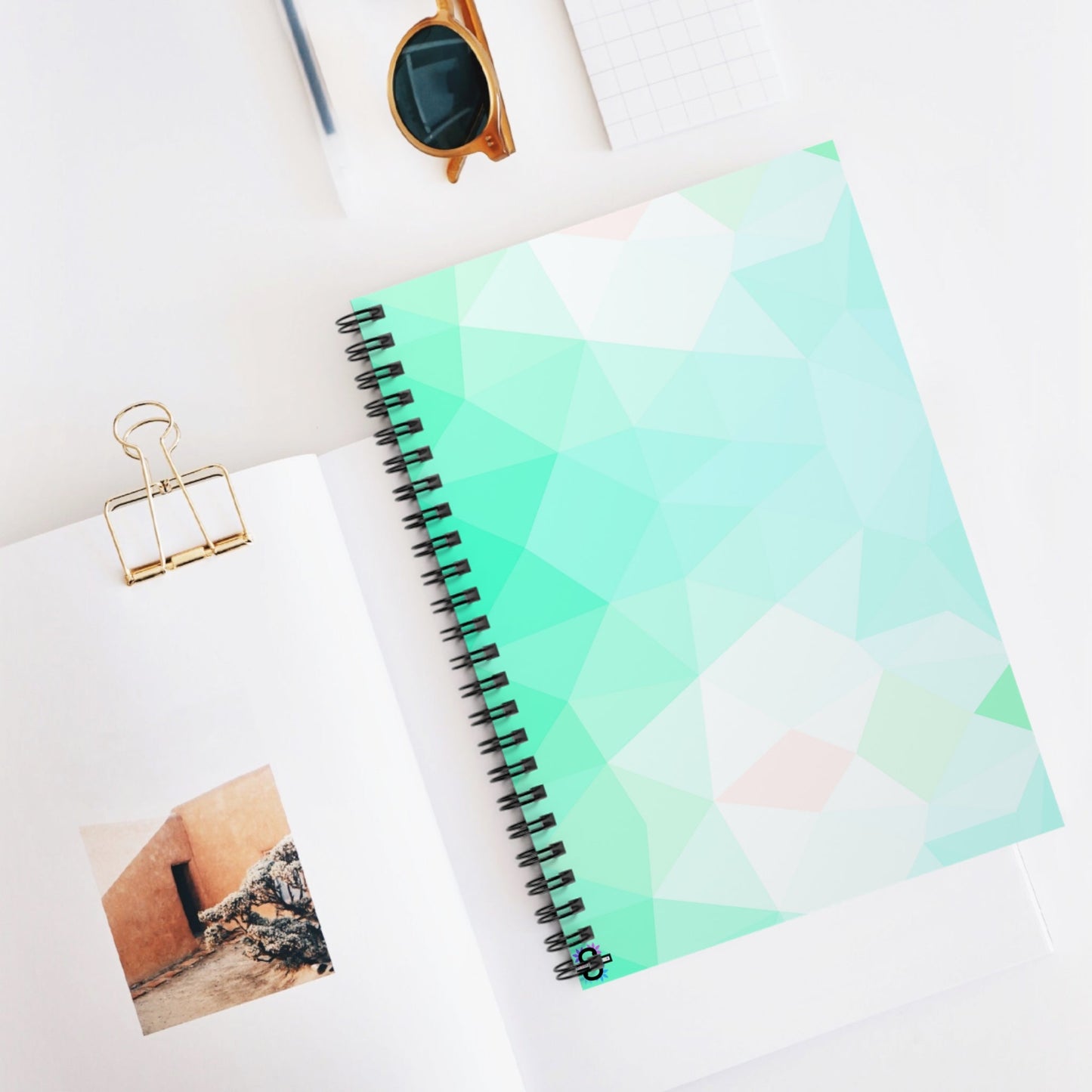 Green Geometric NotebookSush Dopamine Decor