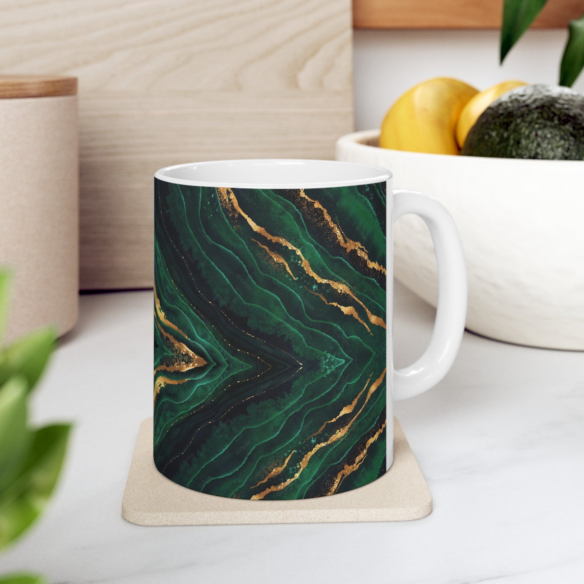 Green Golden Marble design Mug | 15ozSush Dopamine Decor