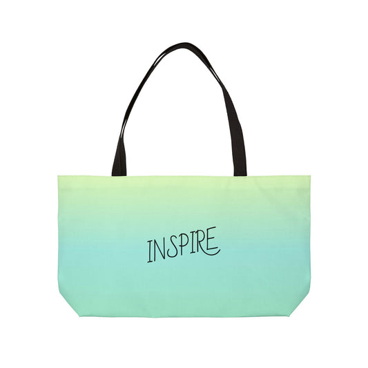 Green Gradient Weekender Tote Bag, Motivational Gift, Inspiring BagSush Dopamine Decor