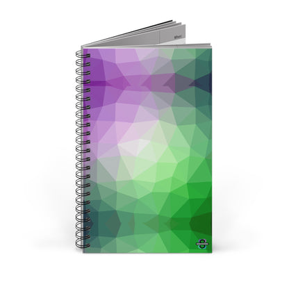 Green Purple Chromatic Spiral NotebookSush Dopamine Decor