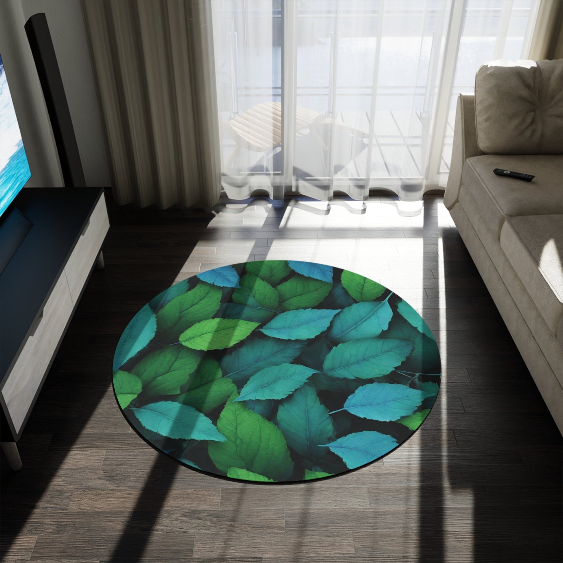 Green Round Rug, Durable Carpet, Home DecorSush Dopamine Decor