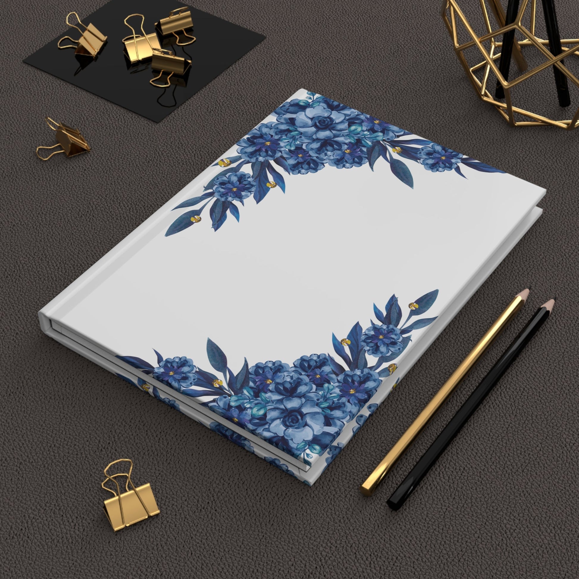 Hardcover Journal - Blue floral designSush Dopamine Decor