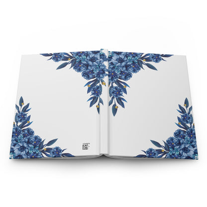 Hardcover Journal - Blue floral designSush Dopamine Decor