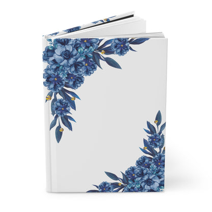 Hardcover Journal - Blue floral designSush Dopamine Decor