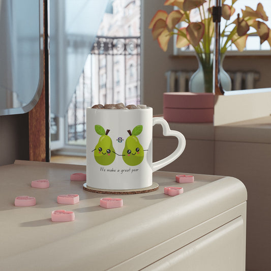 Heart - Shaped Mug - we make a great pear, punny gift for valentinesSush Dopamine Decor