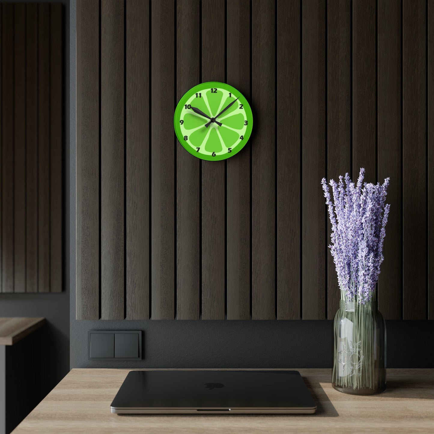 Kiwi Acrylic Wall ClockSush Dopamine Decor