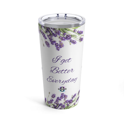 Lavender flowers Inspirational Tumbler 20oz, To - Go Mug, Take Away Container, Unique To - Go Cup, Floral Travel Coffee Mug, Purple Travel Cup with LidSush Dopamine Decor