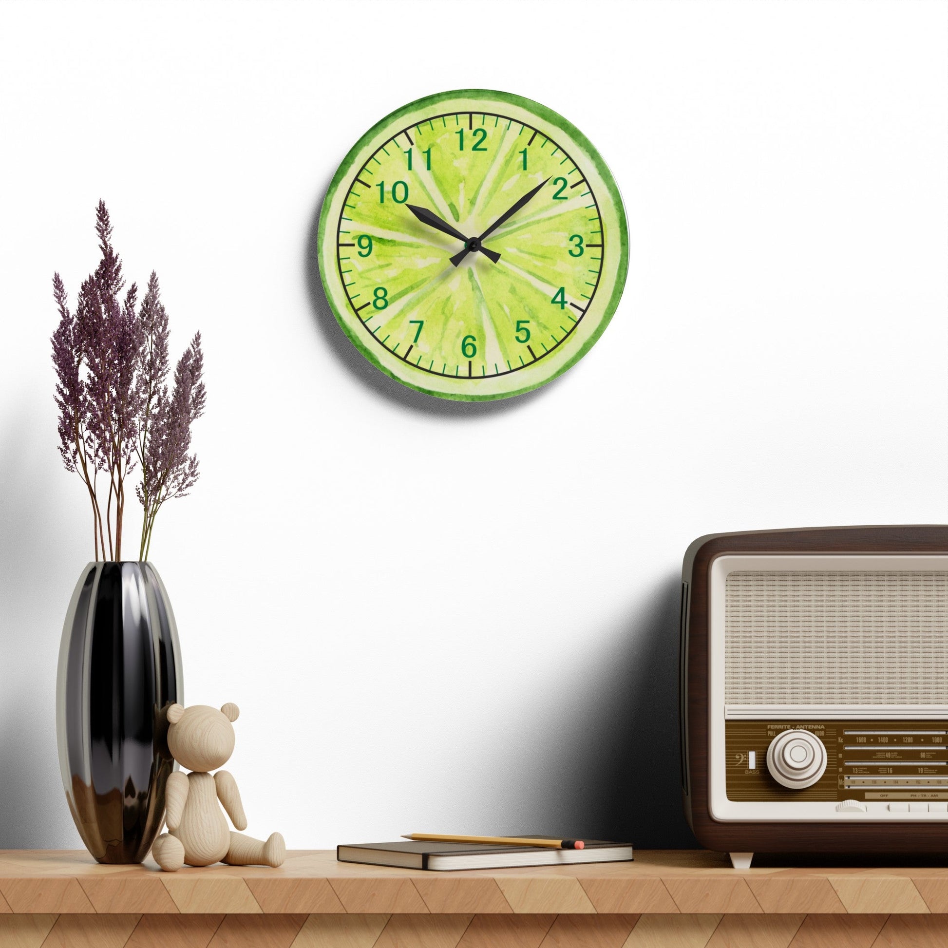 Lime Acrylic Wall ClockSush Dopamine Decor