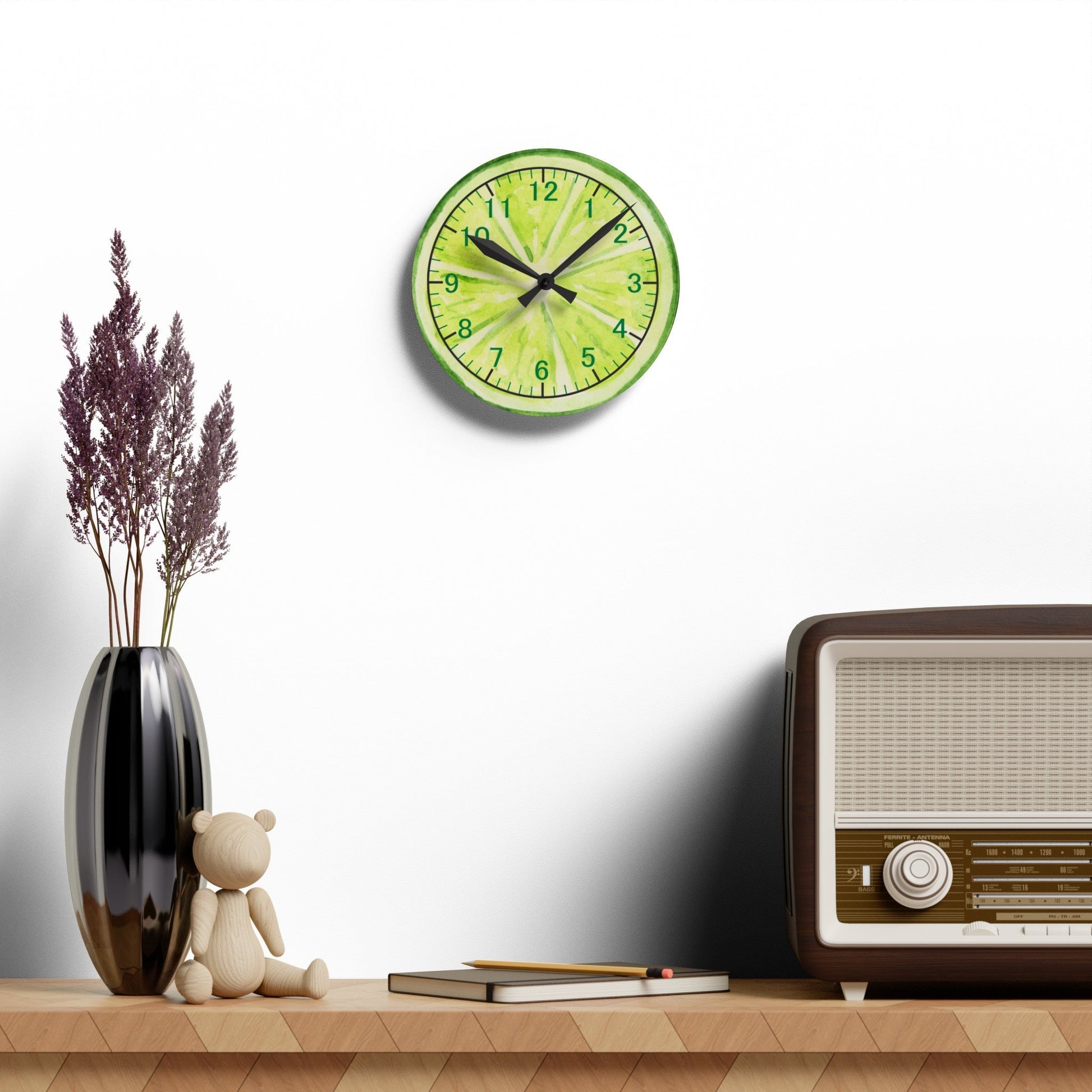 Lime Acrylic Wall ClockSush Dopamine Decor