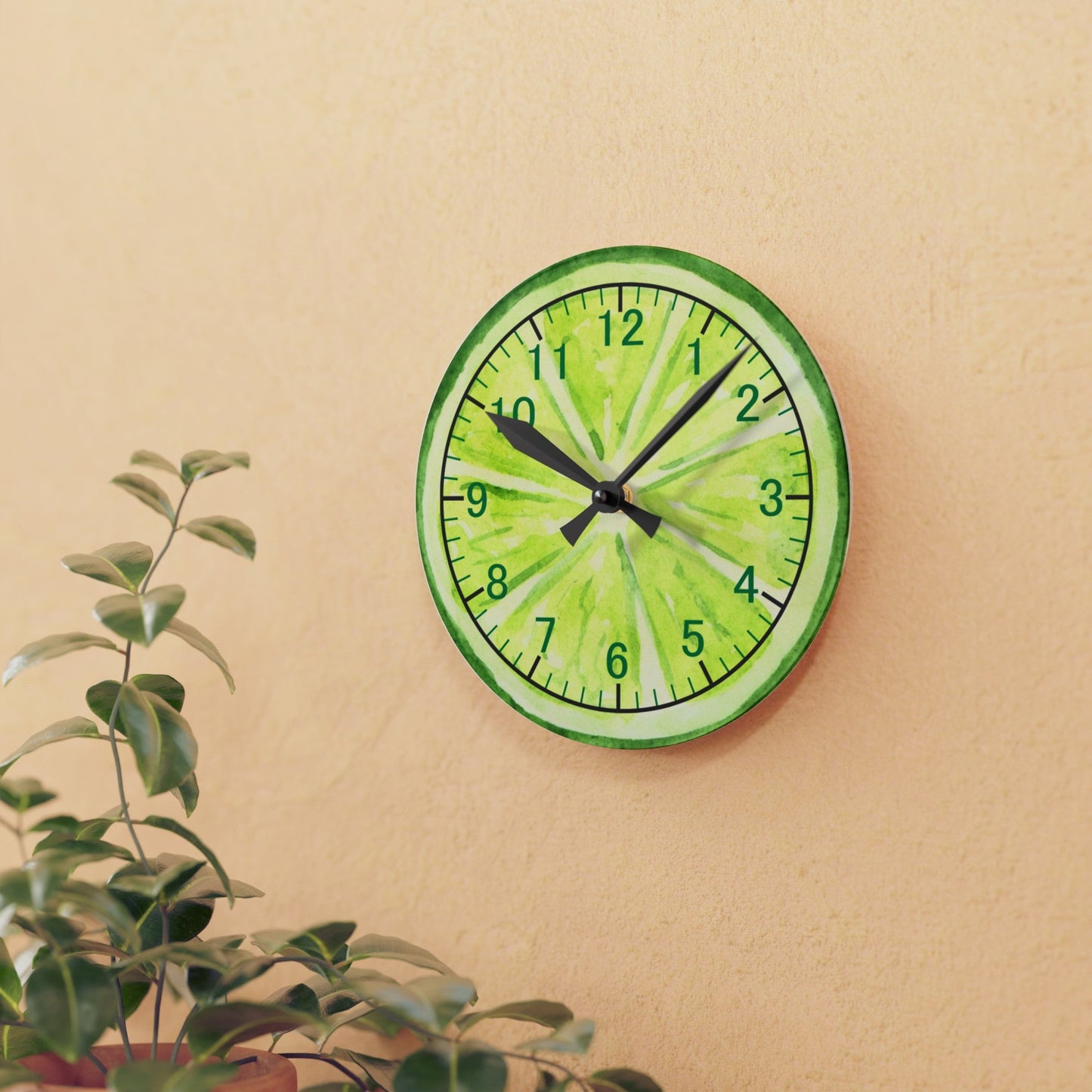 Lime Acrylic Wall ClockSush Dopamine Decor