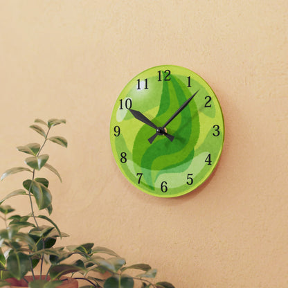 Lime Green Abstract Wall ClockSush Dopamine Decor