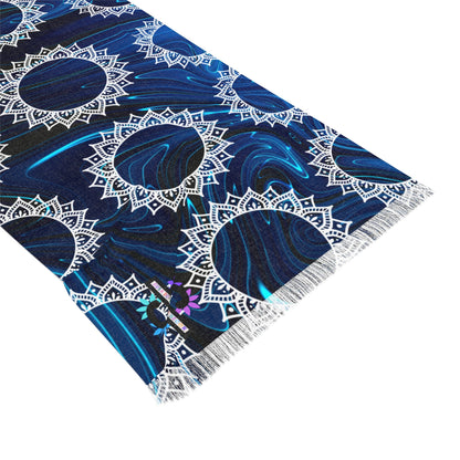 Mandala design blue Light Scarf | ApparelSush Dopamine Decor