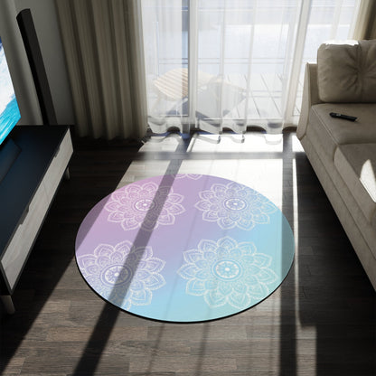 Mandala Design Gradient Rug, Durable Carpet, Home DecorSush Dopamine Decor