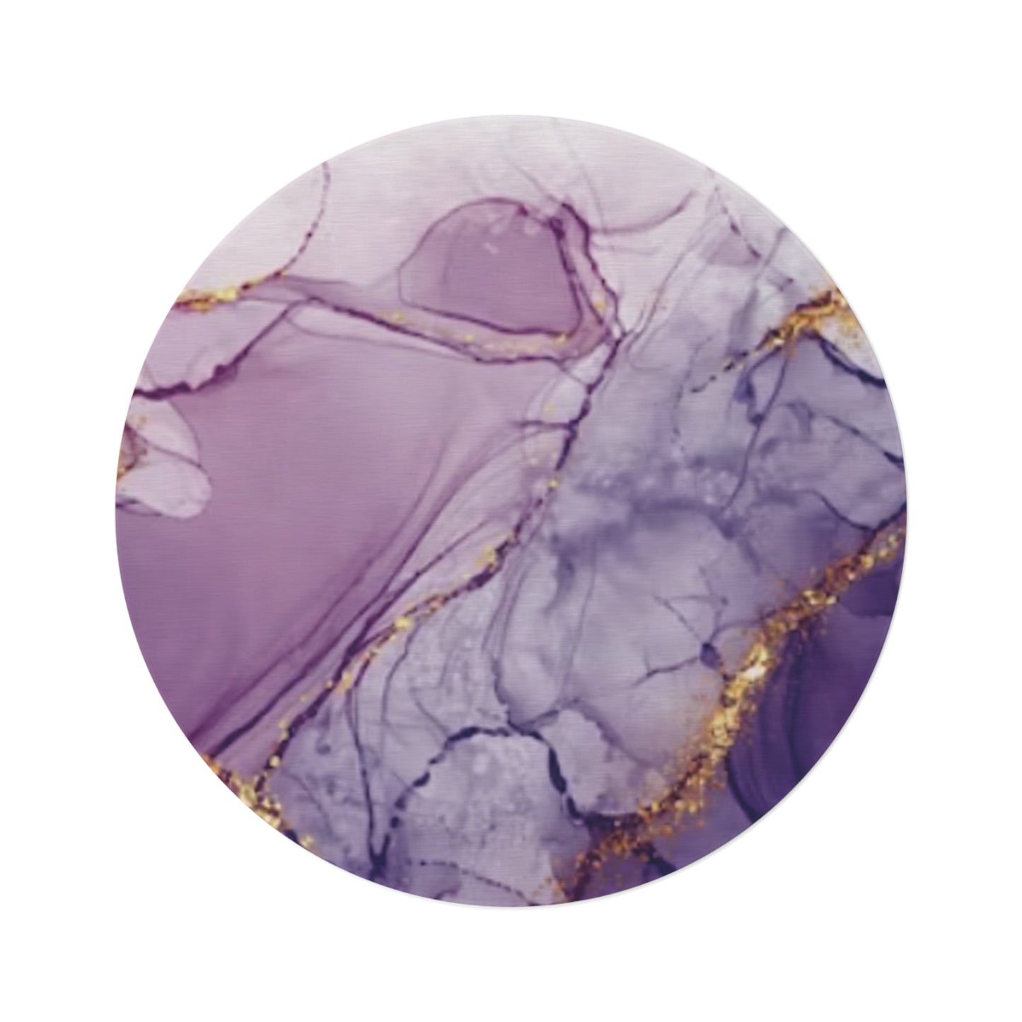 Marble Design Round Rug, Purple Durable Carpet, Pink Rug for Dorm, Home DecorSush Dopamine Decor