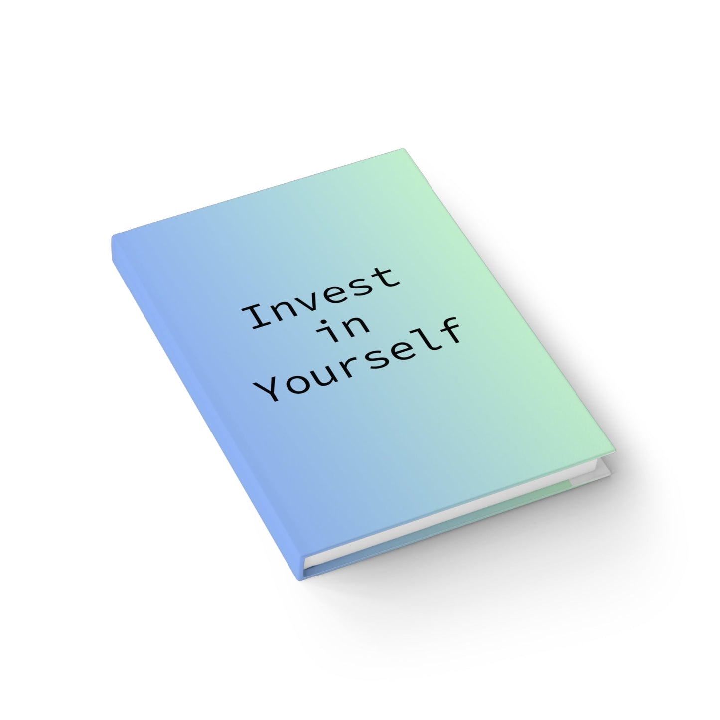 Motivational Blue Green Gradient Hardcover Journal - Blank, 128 blank pages, One size: 5" x 7" (12.7 x 17.8 cm), Full wraparound print, Casewrap bindingSush Dopamine Decor