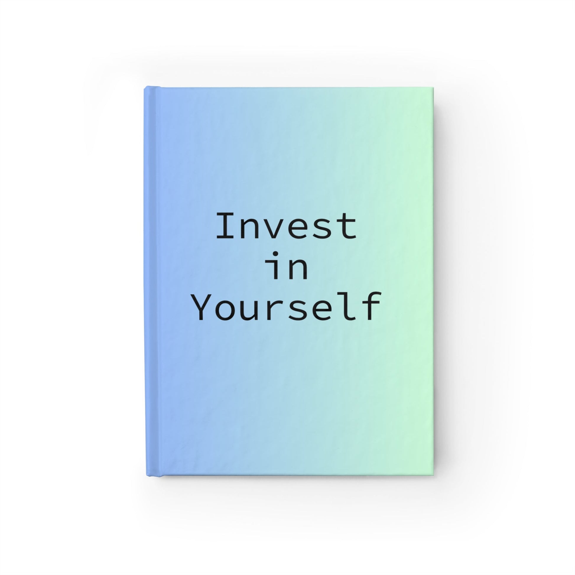 Motivational Blue Green Gradient Hardcover Journal - Blank, 128 blank pages, One size: 5" x 7" (12.7 x 17.8 cm), Full wraparound print, Casewrap bindingSush Dopamine Decor