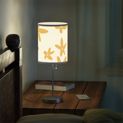 Orange Floral Table Lamp on a Stand, US|CA plug | Home decorSush Dopamine Decor