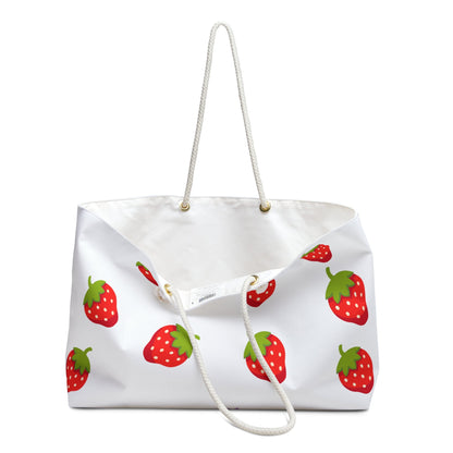 Oversized Weekender Tote Bag - strawberry designSush Dopamine Decor