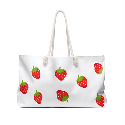 Oversized Weekender Tote Bag - strawberry designSush Dopamine Decor